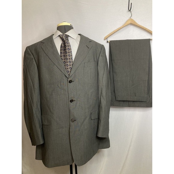 Hart Schaffner Marx Other - Hart Schaffner Marx Mens Suit 43L 47" 38x29 Gray Blazer Sport Coat Jacket Wool
